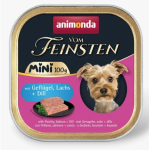 Animonda Vom Feinsten Мини для собак с домашней птицей, лососем и укропом,100г