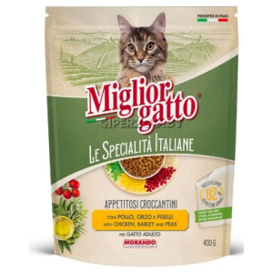 Miglior gatto Le Specialità Italiane сухой корм для кошек с курицей, ячменем, горохом, 400гр