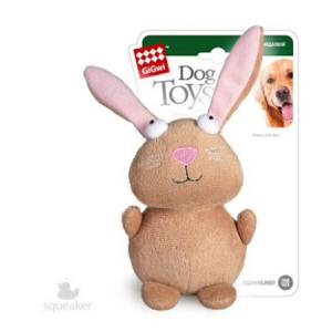 Gigwi Игрушка для собак Кролик с пищалкой 16см, серия PLUSH FRIENDZ