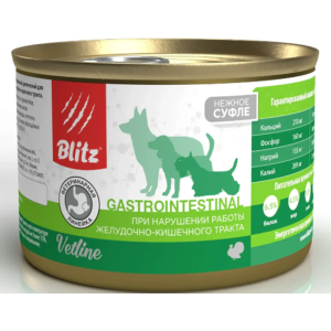 Blitz Dog Vetline Gastrointestinal для собак  при нарушении работы желудочно-кишечного тракта, индейка,200гр