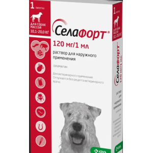 Селафорт Капли противопаразитные для собак от 10,1 до 20кг, 1 пип