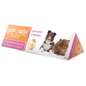 Дирофен-паста 20 для котят, щенков, хорьков и декоративных грызунов, 10мл