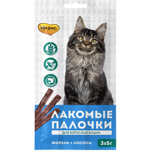 Мнямс Лакомство для кошек (лосось, форель), 5г