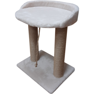 Когтеточка с овальной полкой 55х40х35 см (джут) цвет бежевый