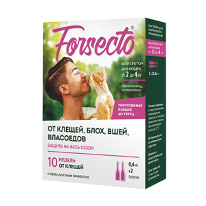 Форсекто капли для кошек от 2 до 4кг (0,6 мл)