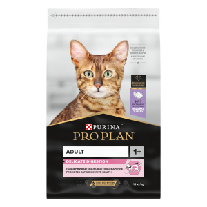 Purina Pro Plan Корм сухой для кошек с чувствительным пищеварением (индейка), 10кг