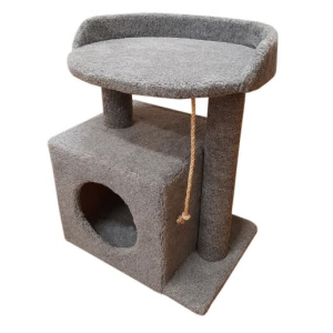 Домик с овальной полкой 55 см (ковролин) цвет серый