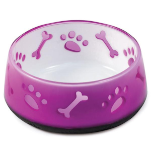 Triol Пластиковая миска на резинке утяжеленная для животных "Градиент",  0,3л (розовая)