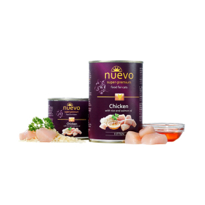 Nuevo Консервы для котят (курица, рис, лососевый жир), 400г