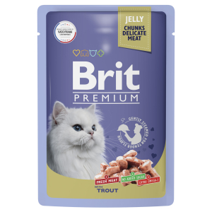 Brit Корм консервированный для взрослых кошек (форель в желе), 85г