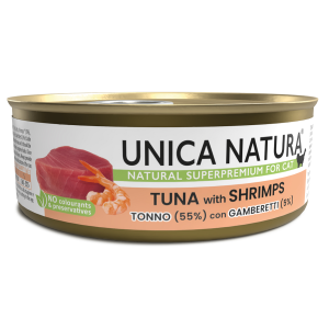 Корм Unica Natura д/кошек тунец с креветками 70г