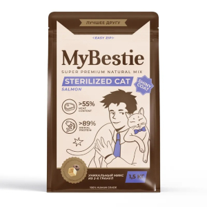 MyBestie Sterelized сухой корм для кошек (лосось) 1,5кг