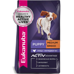 Eukanuba Puppy Medium Breed сухой корм для щенков средних пород (птица) 3кг