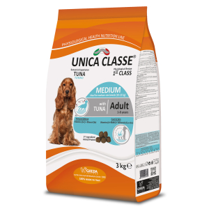 Unica Classe Adult Medium Sensitive для взрослых собак средних пород с чувствительной кожей (Тунец), 3 кг