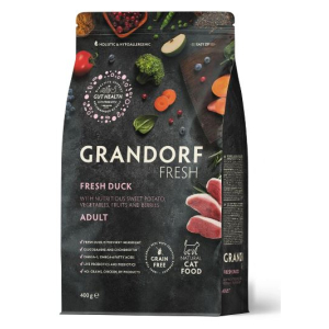 Grandorf Fresh Adult Беззерновой сухой корм для кошек (утка, батат) 400гр