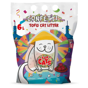 FOR CATS Tofu Confetti наполнитель комкующийся 6л (2,5кг) малина