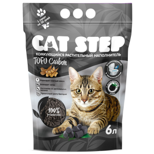 Cat Step Tofu Carbon наполнитель растительный комкующийся 6л