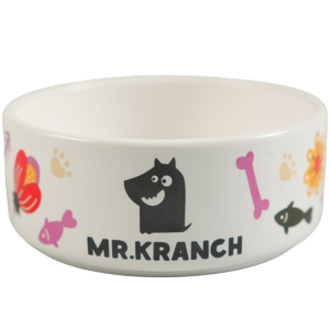 Миска Mr.Kranch керамическая для собак 420 мл Цветы Прованса розовая