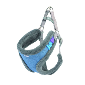 Camon Поводок для собак (голубой с мехом), M