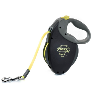 Flexi рулетка Giant Neon L (до 50 кг),лента 8 м, светоотражающая, желтый неон