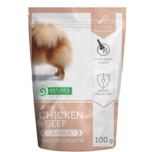 Natures Protection Mini Junior для щенков мелких пород с курицей и говядиной, 100 гр