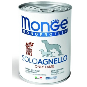 Monge Dog Monoprotein Монобелковый паштет для собак из мяса молочного ягненка, 400гр