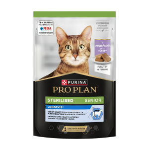Pro Plan влажный корм для кошек старше 7лет паштет (индейка) 75гр
