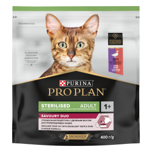 Purina Pro Plan Sterilised Корм сухой для стерилизованных кошек (утка, печень), 400г
