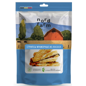Лакомства для собак Стрипсы мраморные из лосося NORD FARM 90г
