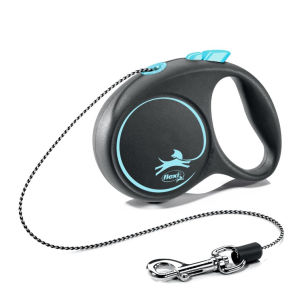 Flexi рулетка Black Design XS (до 8 кг),3 м,трос,черный/голубой