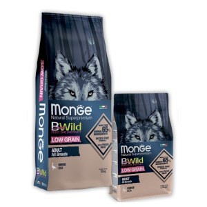 Monge Dog BWild Low Grain Adult All Breeds для взрослых собак всех пород (Гусь), 2,5кг