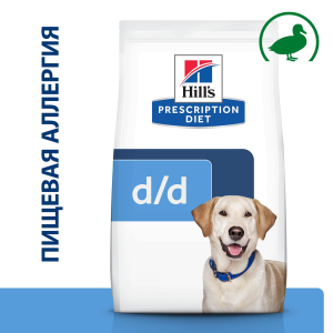 Hill's Prescription Diet d/d Корм сухой диетический для собак при аллергии, заболеваниях кожи и неблагоприятной реакции на пищу, 1,5кг
