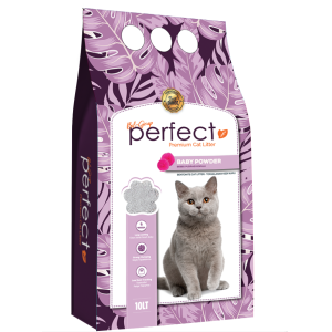 Perfect Cat Litter with Baby Powder Scented Наполнитель бентонитовый Детская пудра, 10л