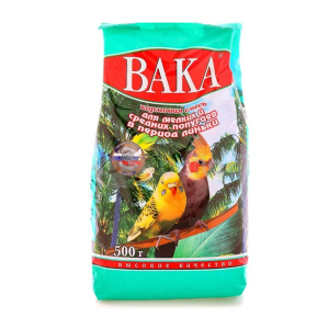 ВАКА корм для мелких и средних попугаев в период линьки 500гр