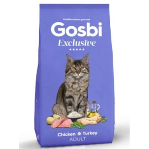 GOSBI  EXCLUSIVE CAT ADULT сухой корм для кошек курица и индейка, 400г годен до 20.04.2026