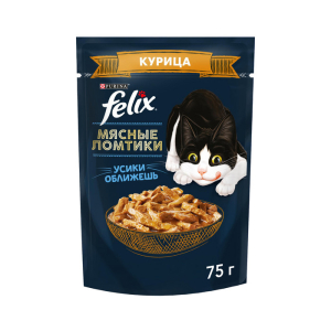 Felix "Мясные ломтики" Корм консервированный для кошек (курица в соусе), 75г