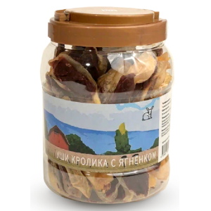 NORD FARM  лакомство для собак Уши кролика с ягнёнком 600гр