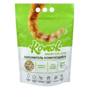 Наполнитель КОМОК Smart Cat Litter комкующийся соевый Confetti 1,8кг (5л)