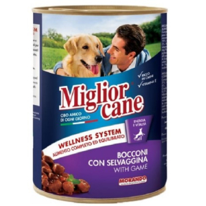 Miglior cane для собак кусочки с дичью, 405гр