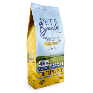 Pet's Brunch ADULT MEDIUM BREEDS сухой корм для средних пород курица с рисом 4кг