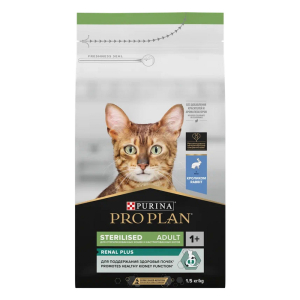 Purina Pro Plan Корм сухой для стерилизованных кошек (кролик), 1,5кг