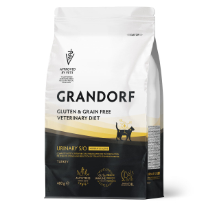 Grandorf  VET CAT URINARY S/O MODERATE CALORIE сухой корм для кошек диетический, для растворения струвитных камней на основе бескостной индейки 400гр