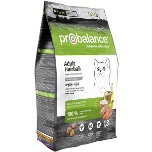 ProBalance Adult Hairball сухой корм для кошек выведение шерсти,1,8кг