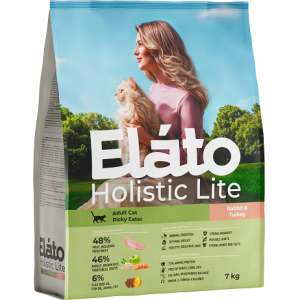 Elato Holistic Lite сухой  корм  для кошек  привередливых с кроликом и индейкой 7кг