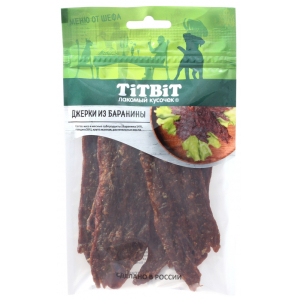 Titbit Меню от Шефа Лакомство для собак (джерки мясные из баранины), 70г