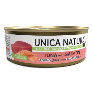 Корм Unica Natura д/кошек тунец с лососем 70г