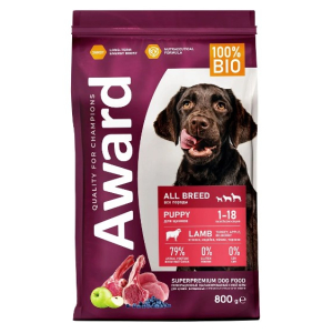 Award сухой корм для щенков от 1 мес, беременных и кормящих всех пород (Ягненок, индейка)
