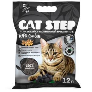 Cat Step Tofu Carbon наполнитель растительный комкующийся 12л (5,4кг)