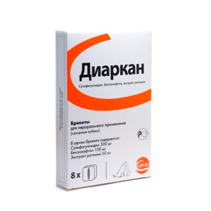 Ceva Диаркан Сахарные кубики от диареи для собак и кошек 8 кубиков