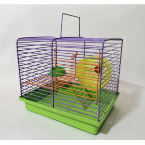 Клетка двух этажная (с колесом и миской)